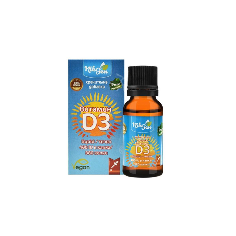 Vitamin D3 Liquid, 20 ml (380 Drops), Niksen