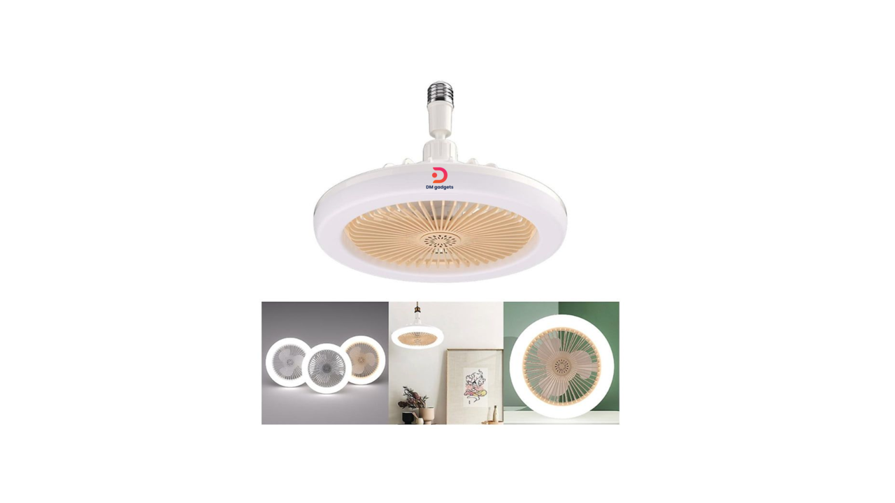 642H2#DM®Oscillating Ceiling Fan & Light with E27 Bulb & Remote Control–LED Multifunction Fan Light