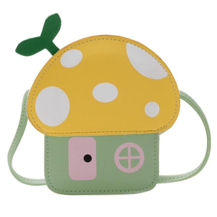 Mushroom House Polka dots Shoulder Bag for Children - Green