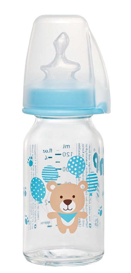 Standard Glass Bottle Silicone 0-6 Months Boy 125ml