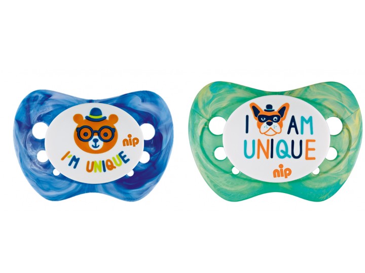 Set of 2 soothers Nip Unique Blue and Green color 6+
