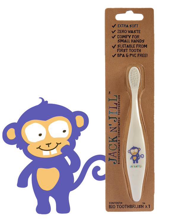Jack N Jill Bio Toothbrush Compostable n Biodegradable Handle Monkey