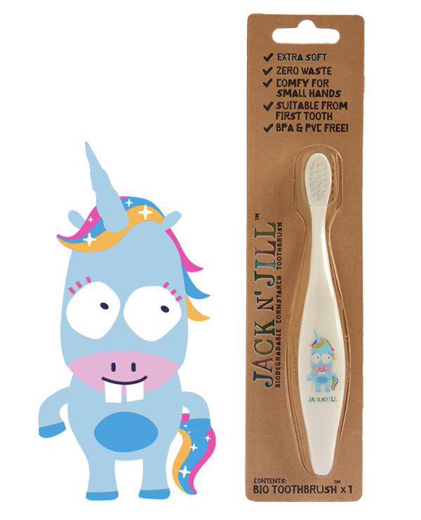 Jack N Jill Bio Toothbrush Compostable n Biodegradable Handle Unicorn