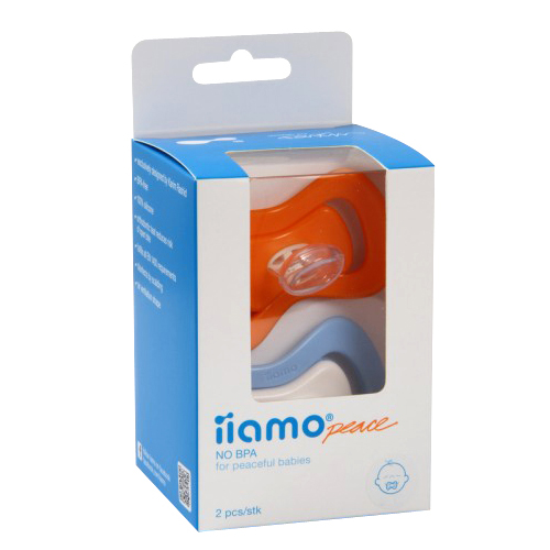 Soother iiamo peace 0-6 months 2 pcs  orange-blue