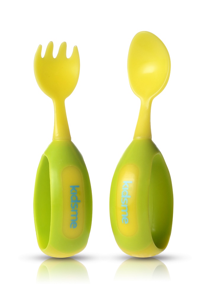 Kidsme - Toddler Spoon and Fork Set Lime