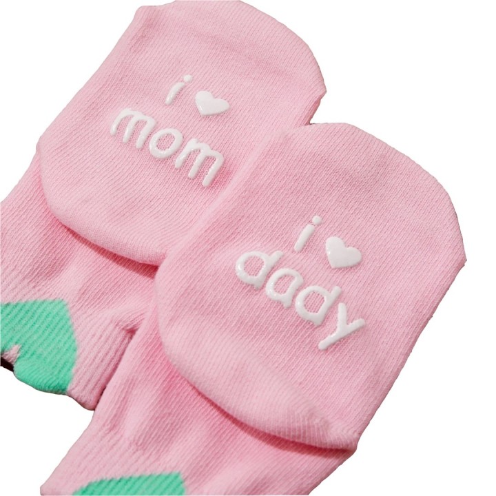 Baby Letter Print Adorable Knitted Socks - Pink