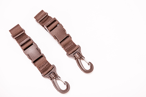 Brown stroller belts