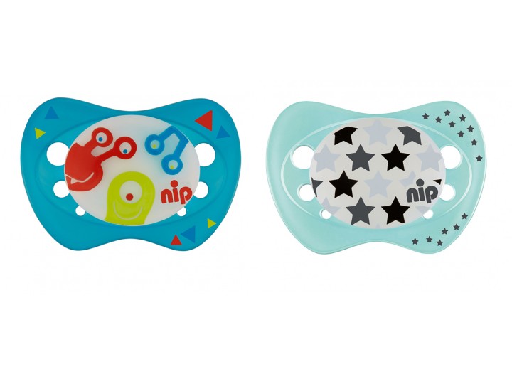 Set of 2 Nip Glow soothers Night Star and  Monster Blue 6+