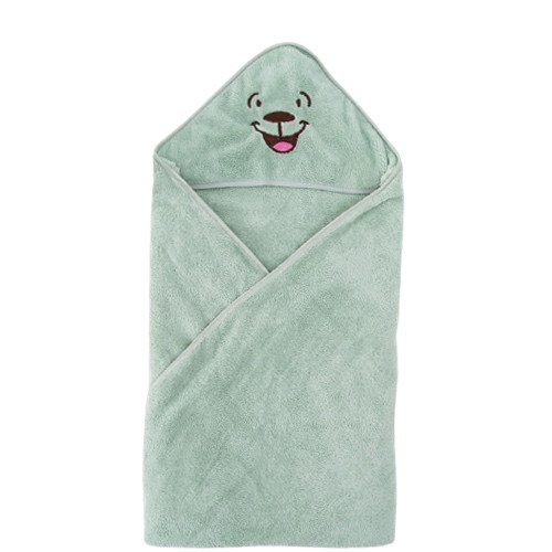 Cartoon hooded Spa Towel bathrobe beach towel - Green