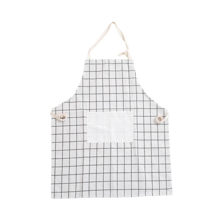 Kitchen Unisex Plaid Apron