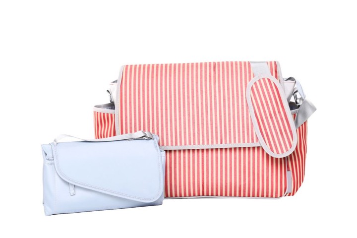 Red and Brown Messager baby bag