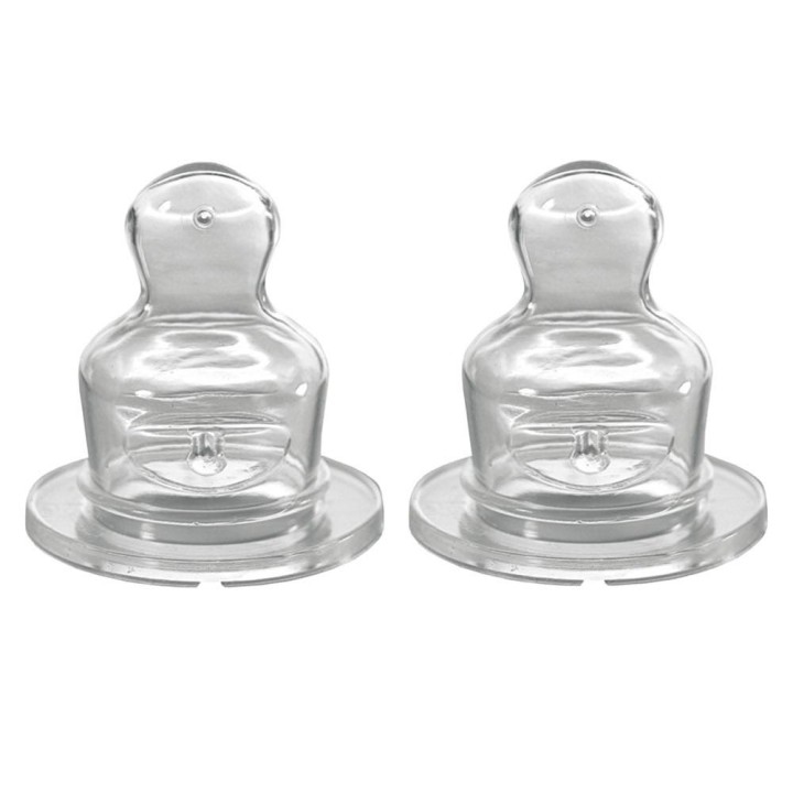 Set of 2 NIP orthodontic standard teats Silicone 6+ fast flow