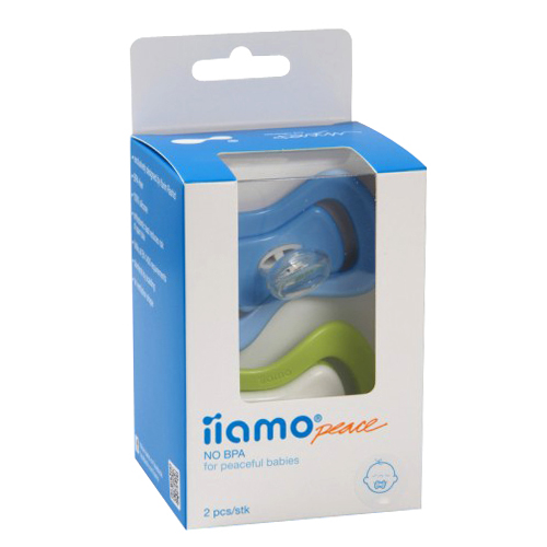 Soother iiamo peace 6+ Months 2 pcs - green-blue