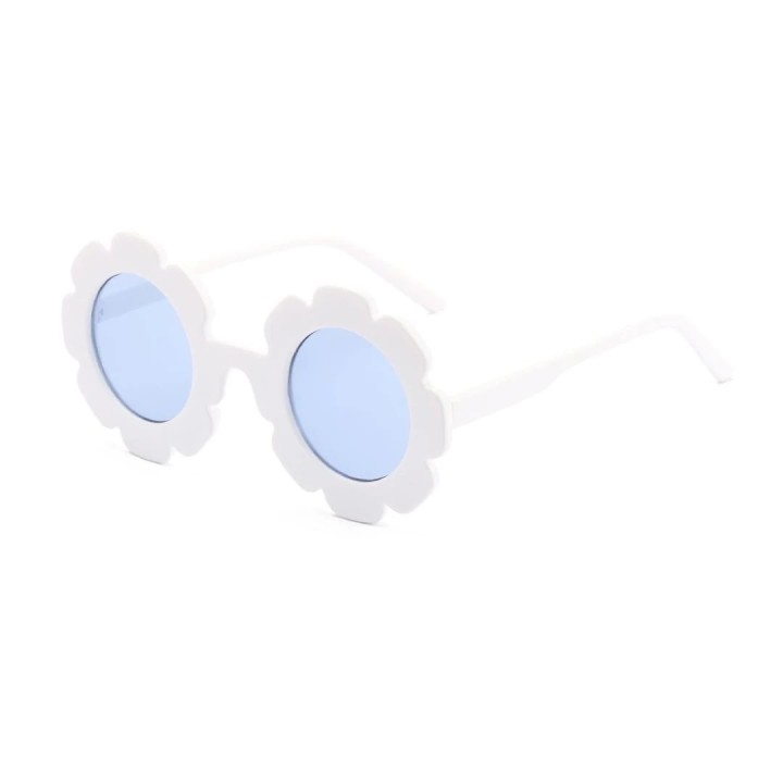 Kids sunglasses Round Flower Shape - White