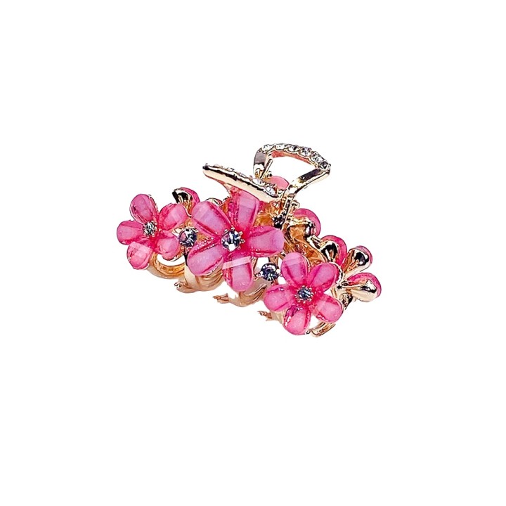 Retro Crystal Hair Claws Crab pink