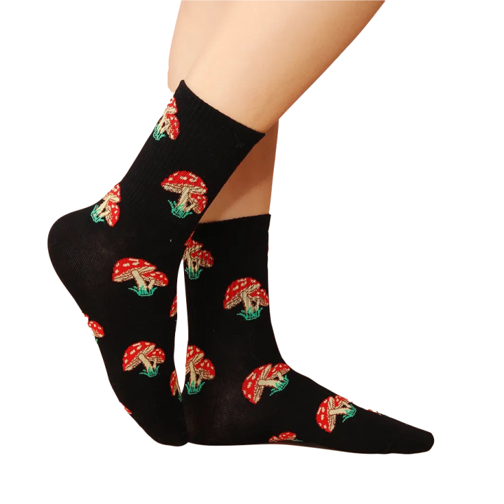 Animal Pattern Breathable Tube Socks - Red
