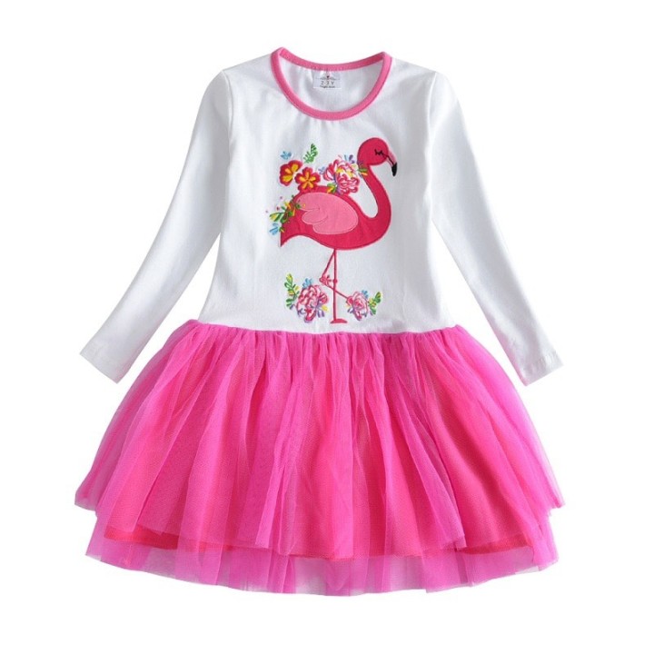 Girl Dress Pink Flamingo