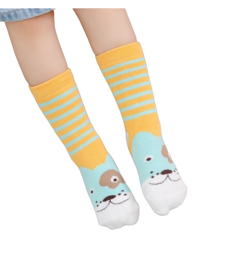 Kid Cartoon Middle Socks Light Blue