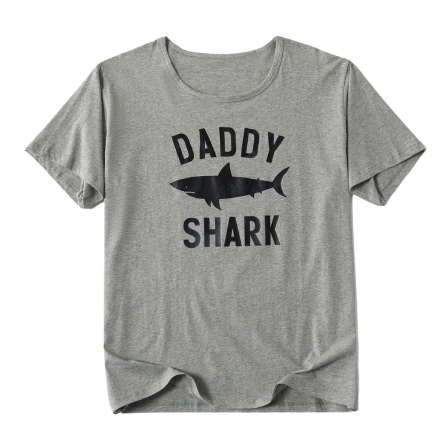 Shark Pattern Cotton Family Matching Grey T-shirts