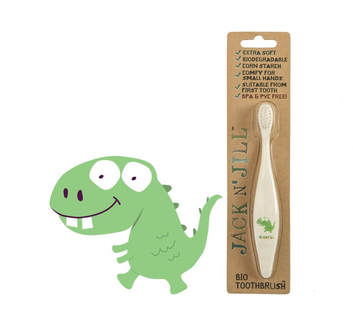 Jack N Jill Bio Toothbrush Compostable n Biodegradable Handle Dino