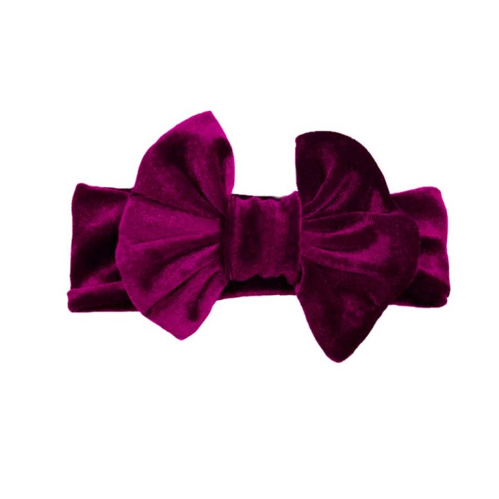 Baby Girl Causal Solid Bowknot Decor Headband - Hot Pink
