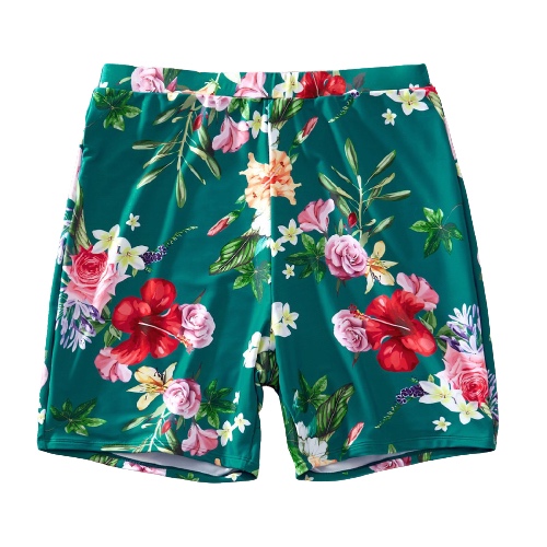Floral Print Striped Swimsuits for boys - Green