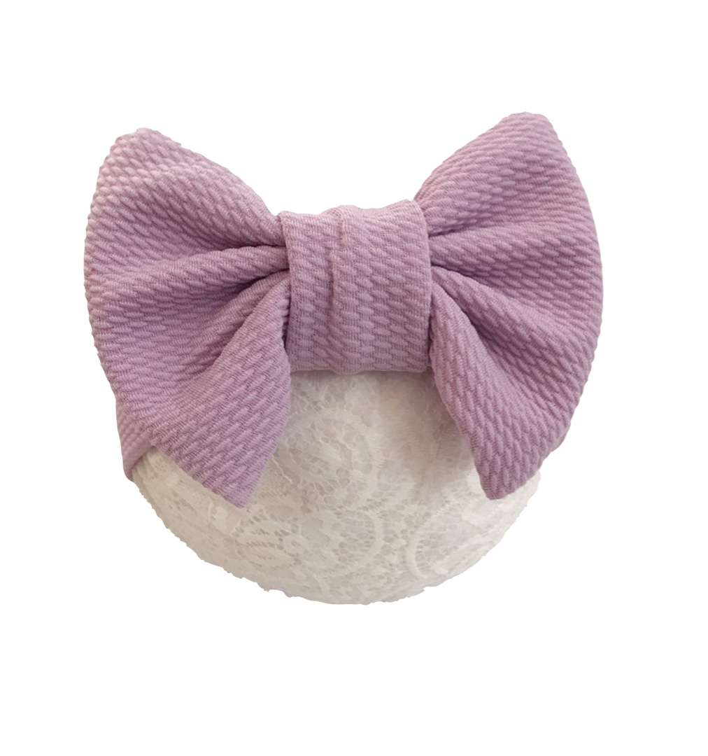 Baby Solid Bowknot Headband - Light Purple