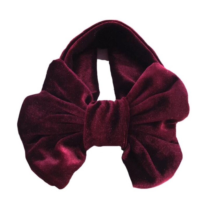 Baby Girl Causal Solid Bowknot Decor Headband - Burgundy