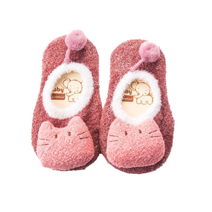 3D Cartoon Decor Antiskid Floor Socks Pink