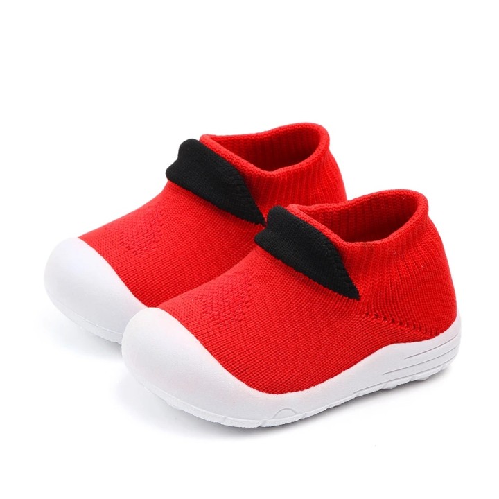 Toddler Trendy Colorblock Fly-knit Athletic Shoes Red