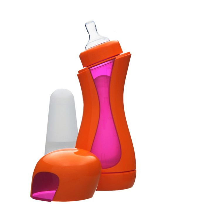 iiamo Go Self-heating Baby bottle Orange-Pink