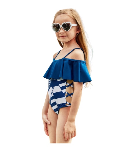 Navy Geometric Pattern Swimsuit