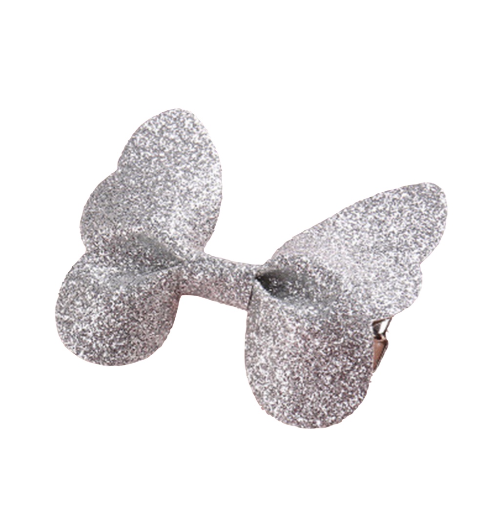 Sequined Butterfly Hairpin Silver