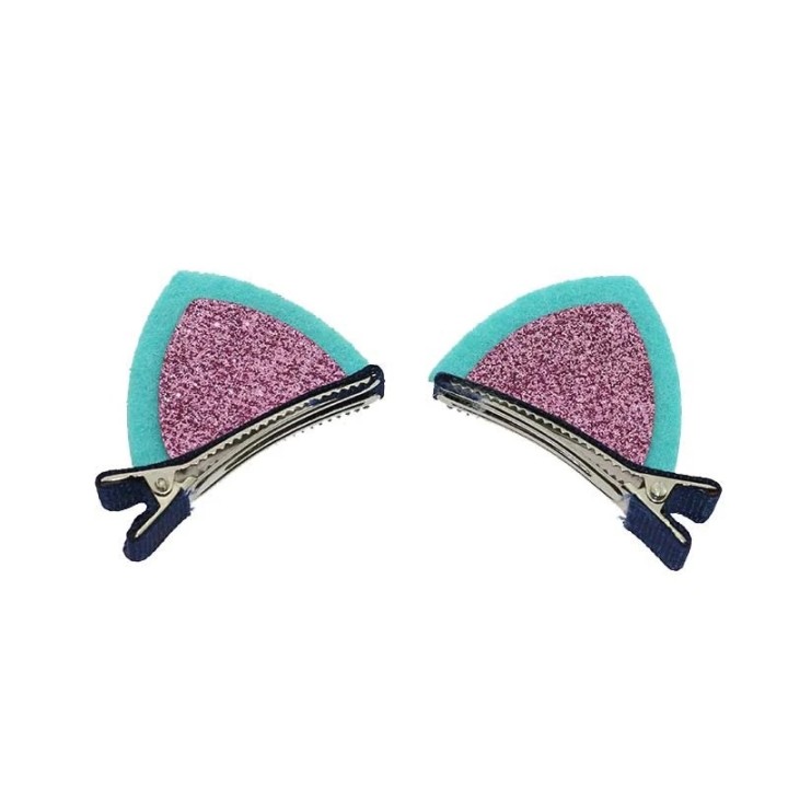 1-pair Cat Sequined Hairpins Pink