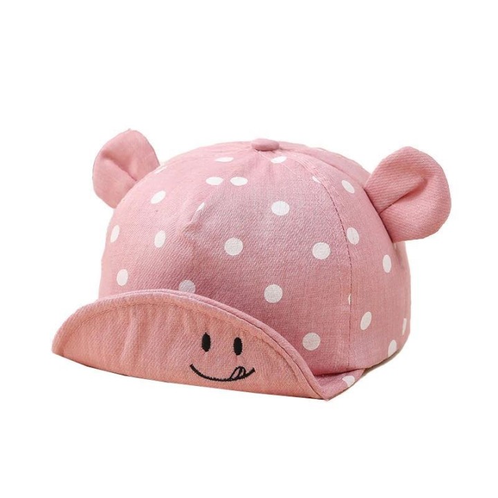 Polka Dots ears sunproof Cap - Pink
