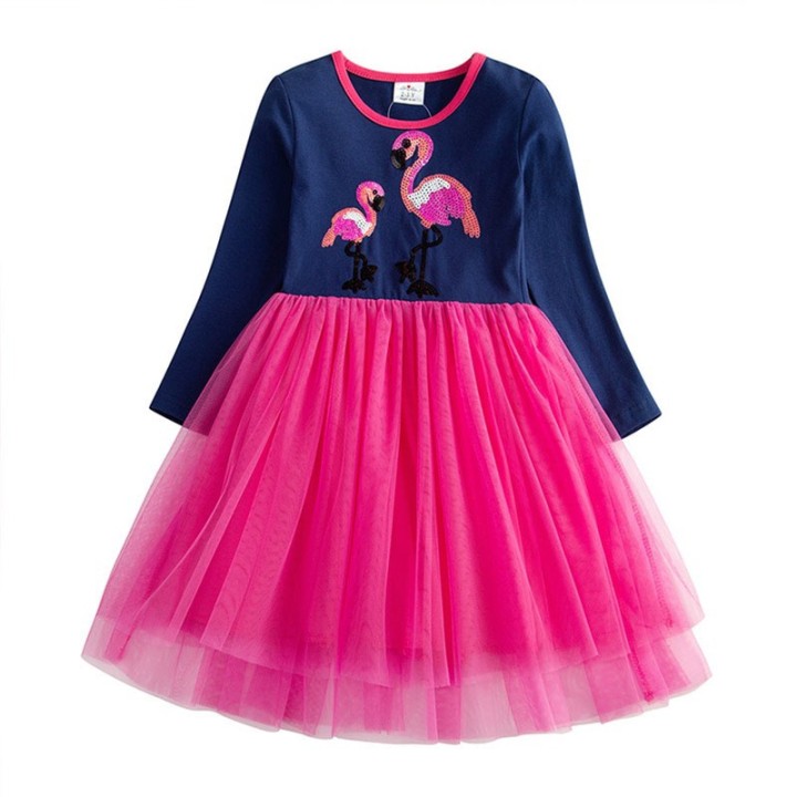 Blue Flamingo Girl Dress