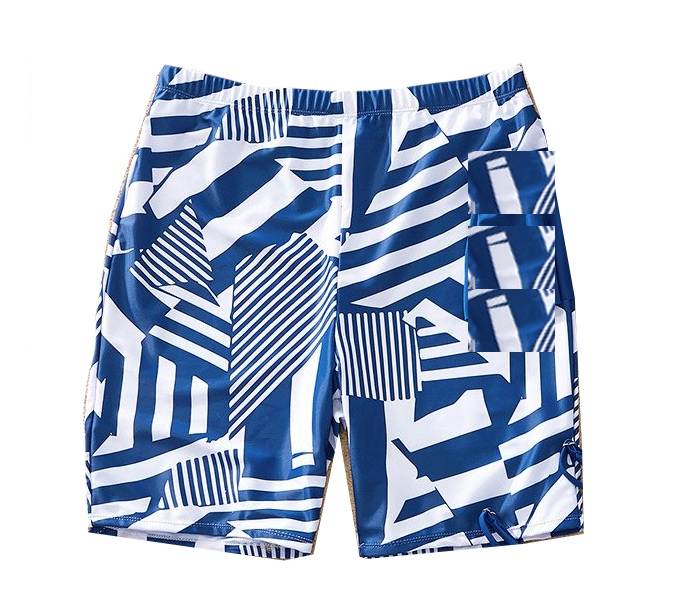 Navy Geometric Pattern Swimsuit for Boys