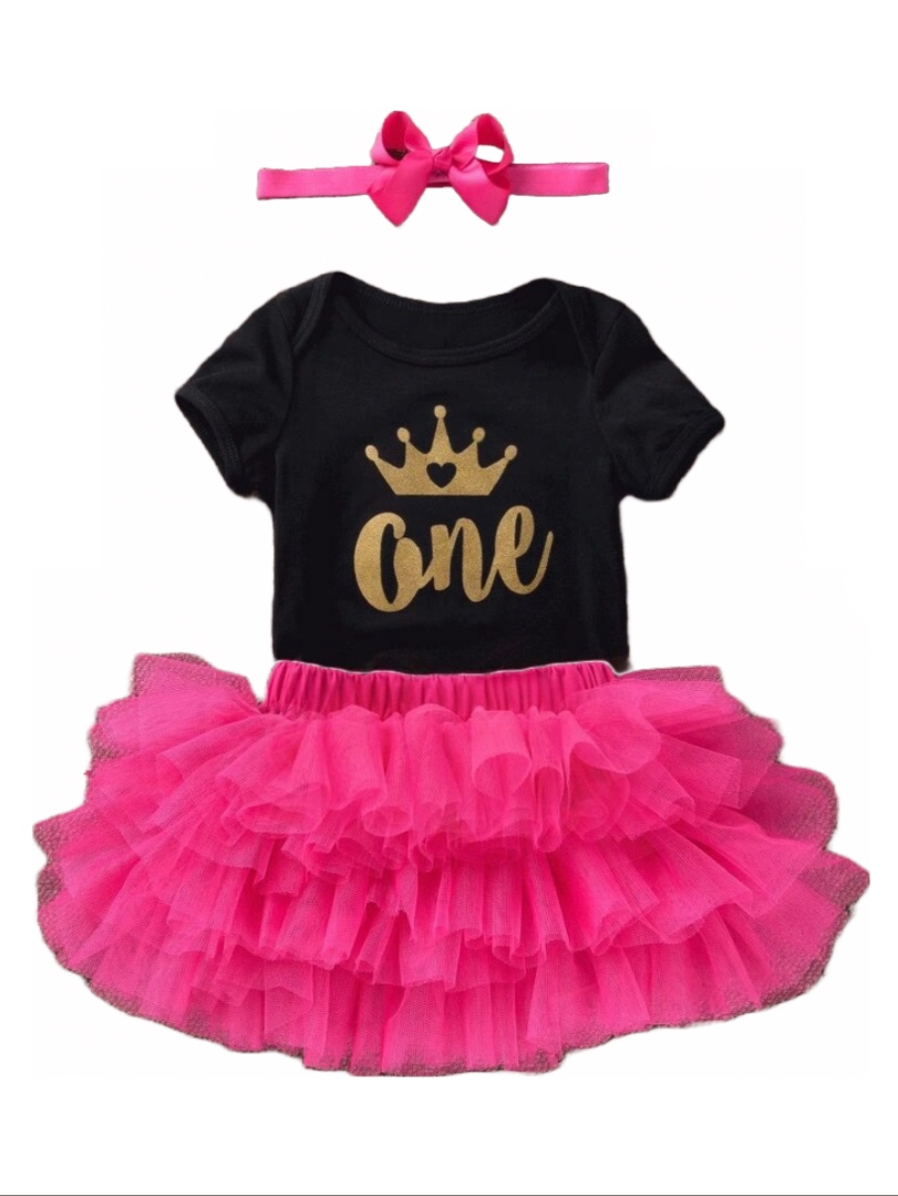 Set for infant Girl first year - Pink Black
