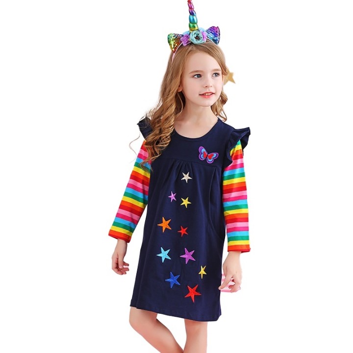 Blue Butterfly Daily Girl Dress