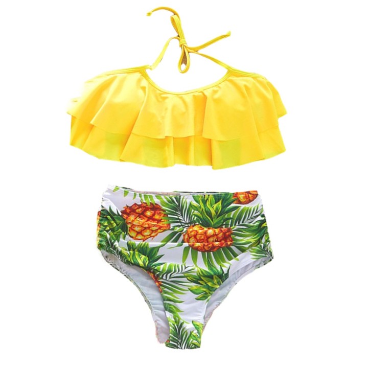 Pineapple Print Swimsuit Yellow
