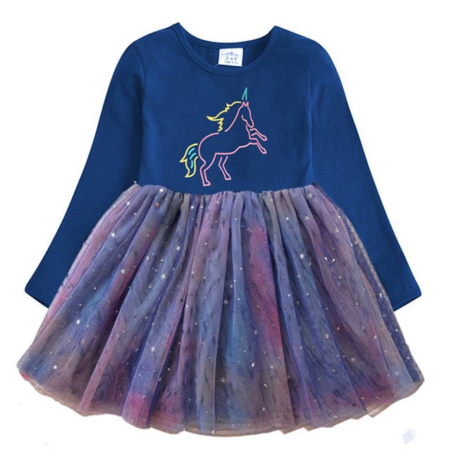 Girl Dress Horse Rainbow