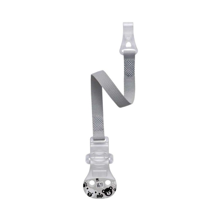 Nip Pacifier band Dummy strap with hook - Grey