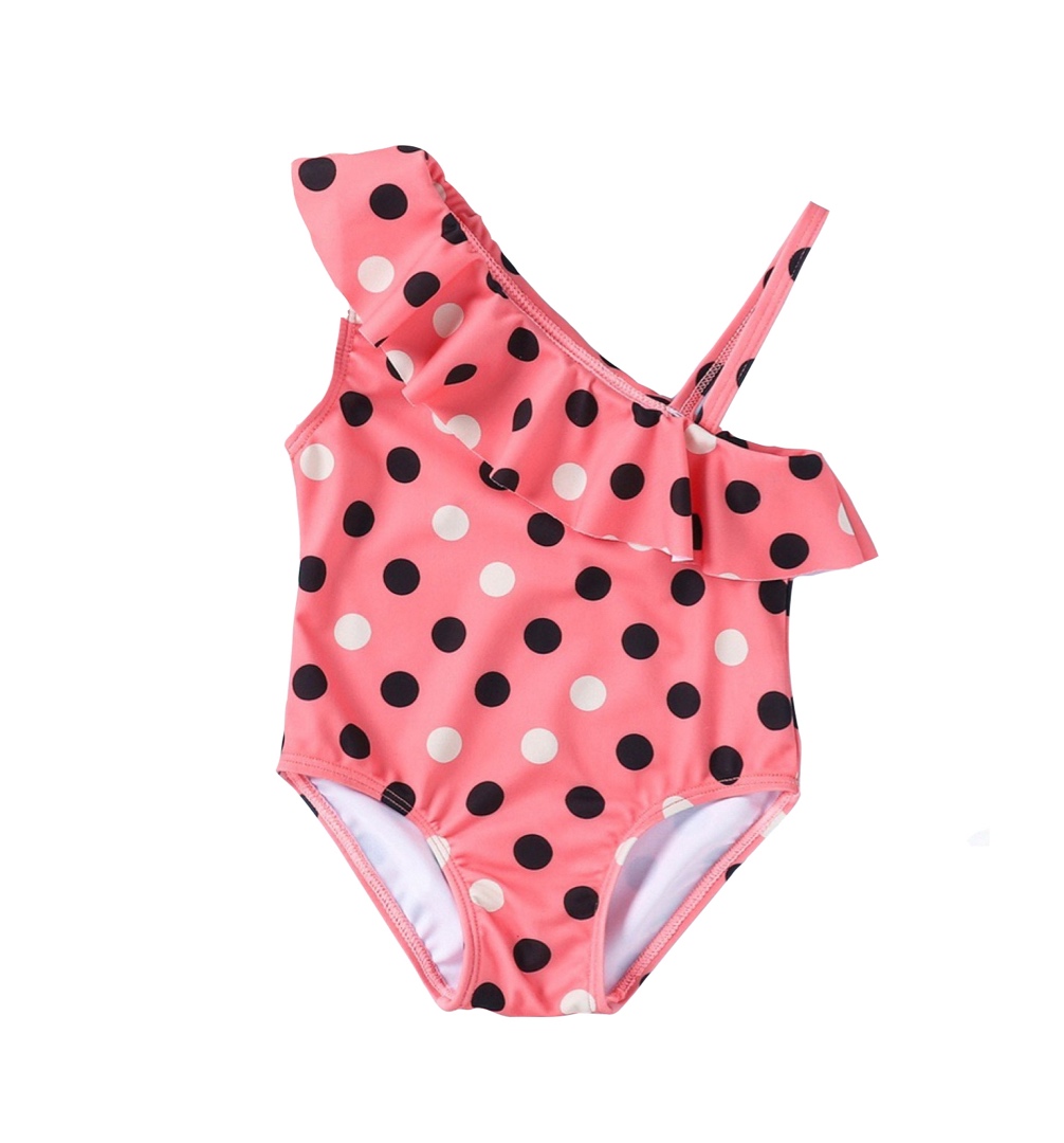 Wave Point Ruffle Flounce Slide Swimsuit