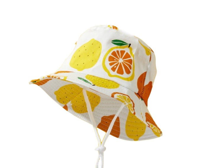 Cartoon Print Hat White - Yellow