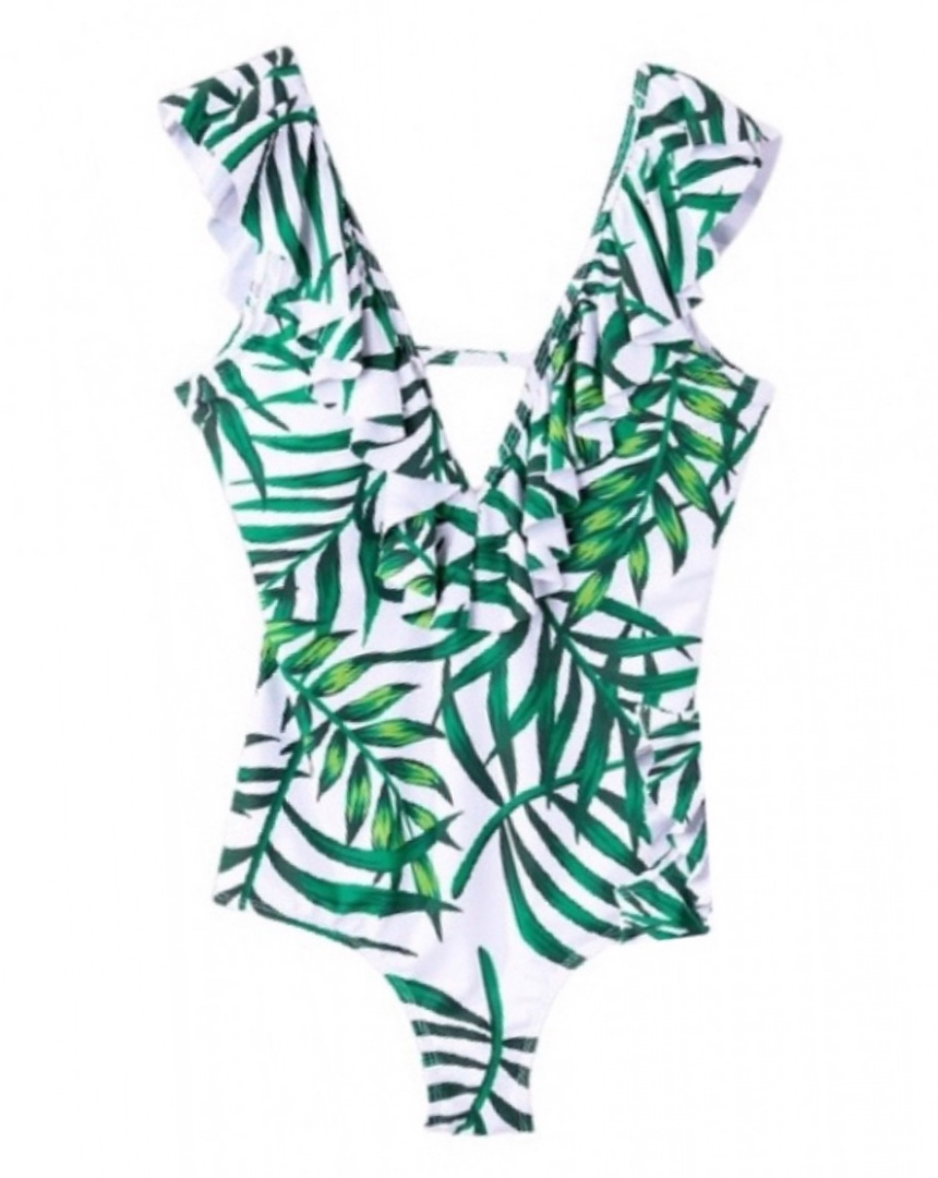 Swimsuit Green Leaf