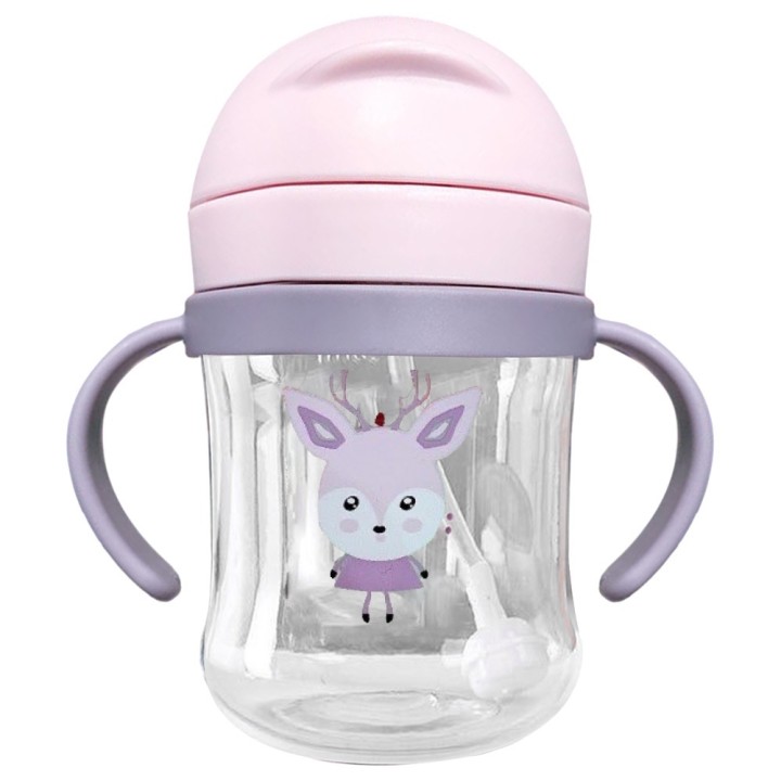 250ML Kids Straw Water Bottle - Pink