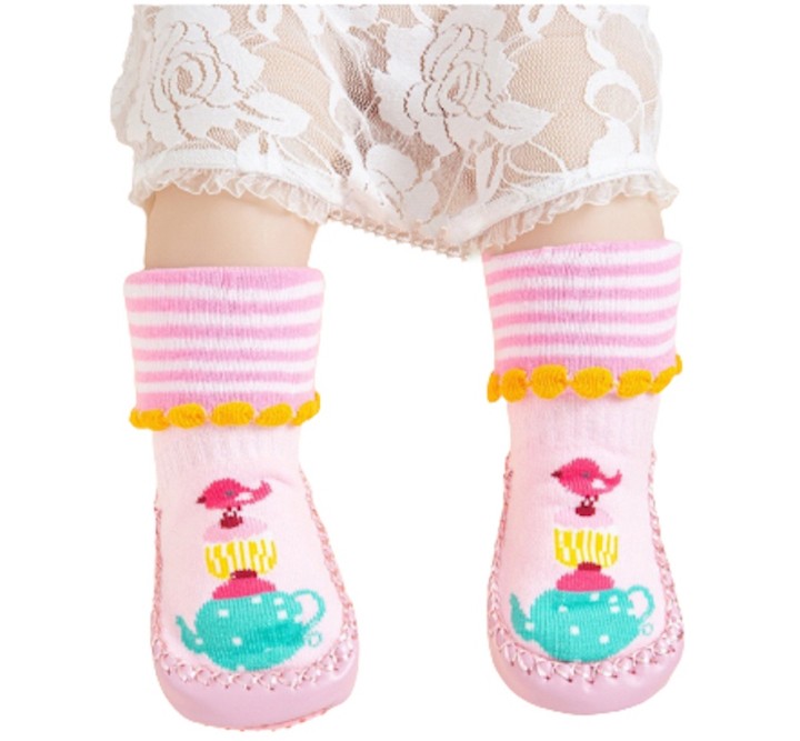 Baby Cute Cartoon Doll Socks Light Pink