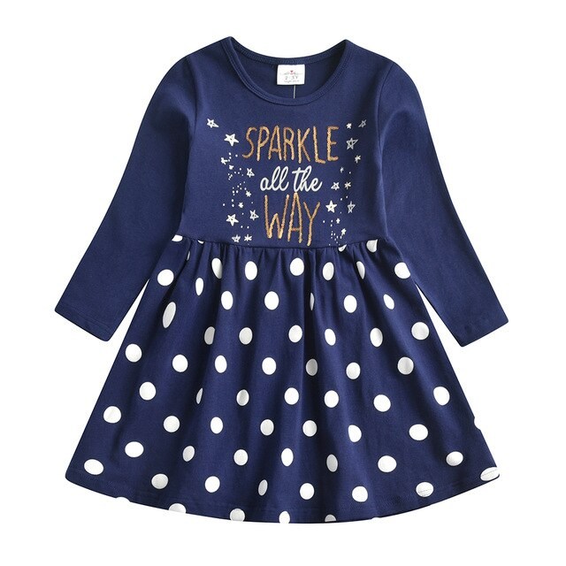 Daily Girl Dress White - Blue Sparkle