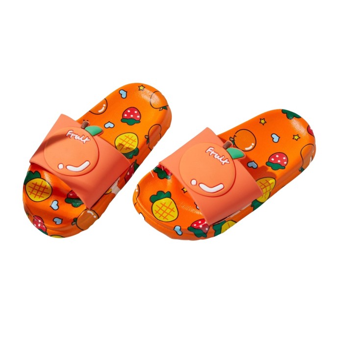 Kid Cartoon Fruit Slippers - Orange