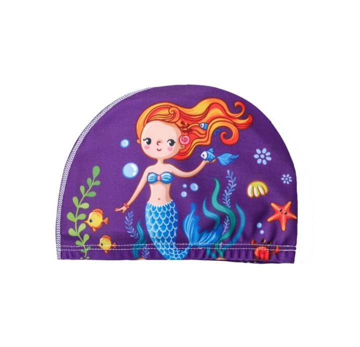 Swimming Cap Cloth Bathing Cap - Purple